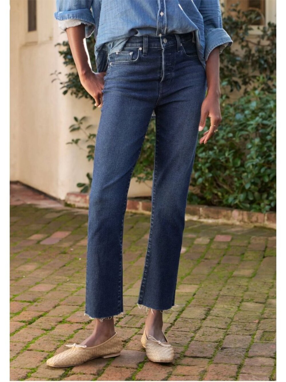 Frank & Eileen Cork Everyday Jeans 27 Dark Rinse High Rise Straight Ankle